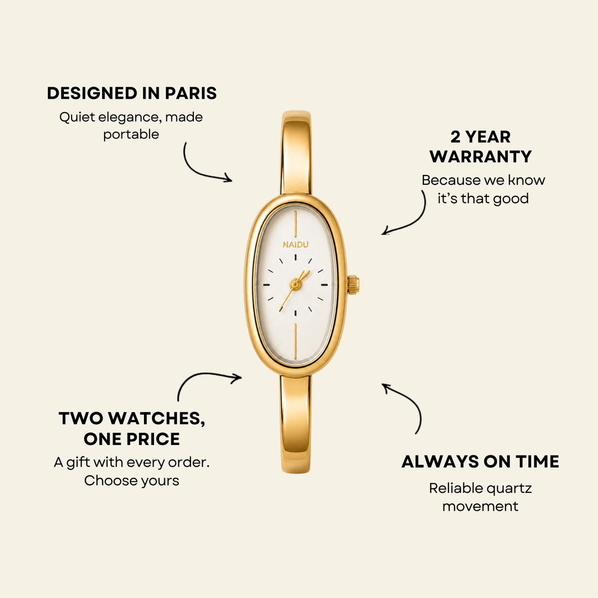 Passy Watch Gold | Caliarue